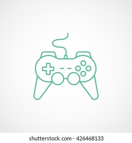 Joystick Green Flat Icon On White Background