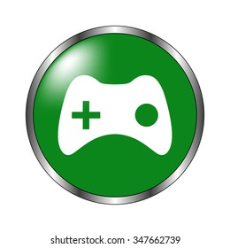 joystick -  green vector icon