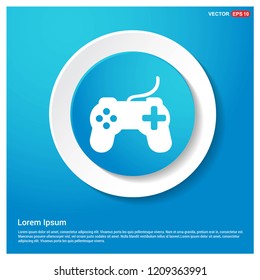 Joystick Icon Abstract Blue Web Sticker Button - Free vector icon