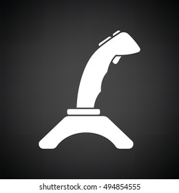 Joystick icon. Black background with white. Vector illustration.