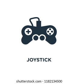 Joystick icon. Black filled vector illustration. Joystick symbol on white background. Can be used in web and mobile.