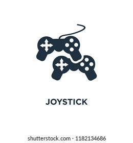 Joystick icon. Black filled vector illustration. Joystick symbol on white background. Can be used in web and mobile.