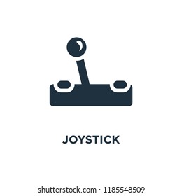 Joystick icon. Black filled vector illustration. Joystick symbol on white background. Can be used in web and mobile.