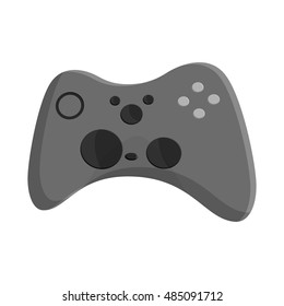 Joystick icon in black monochrome style isolated on white background. Play symbol vector illustration