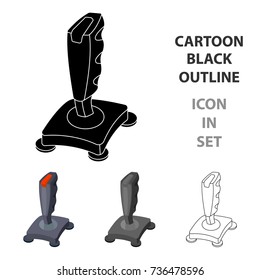 Joystick icon in cartoon style isolated on white background. Personal computer accessories symbol stock vector illustration.