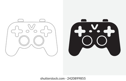 joystick icon configuration. Icon of a controller for video games. Vector illustration of a game console icon, flat collections symbol sign