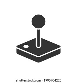 Joystick-Symbol. Controller-Symbol. Konsolen-Gamepad-Schild. Play and Gaming Button. Altes Vintage-Arcade-Logo für Videospiele. Vektorgrafik.