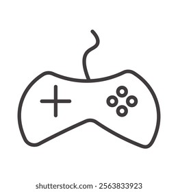 Joystick Icon Depicting a Gaming Controller in Black and White