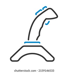 Joystick-Symbol. Bearbeitbare, fette Rahmenlinie mit Farbfülldesign. Vektorgrafik.