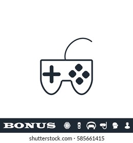 Joystick icon flat. Black pictogram on white background. Vector illustration symbol and bonus button