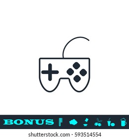 Joystick icon flat. Black pictogram on white background. Vector illustration symbol and bonus button