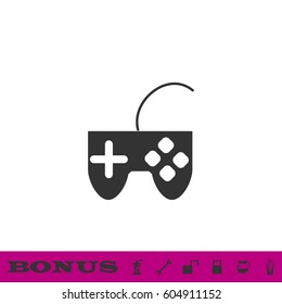 Joystick icon flat. Black pictogram on white background. Vector illustration symbol and bonus button