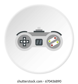 Joystick icon in flat circle isolated vector illustration for web