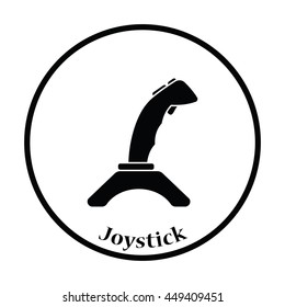 Joystick icon. Flat color design. Vector illustration. Thin circle design. Vector illustration.