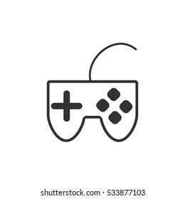 Joystick icon flat. Illustration isolated on white background. Vector grey sign symbol