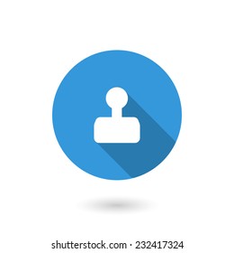Joystick icon. Flat icon with long shadow