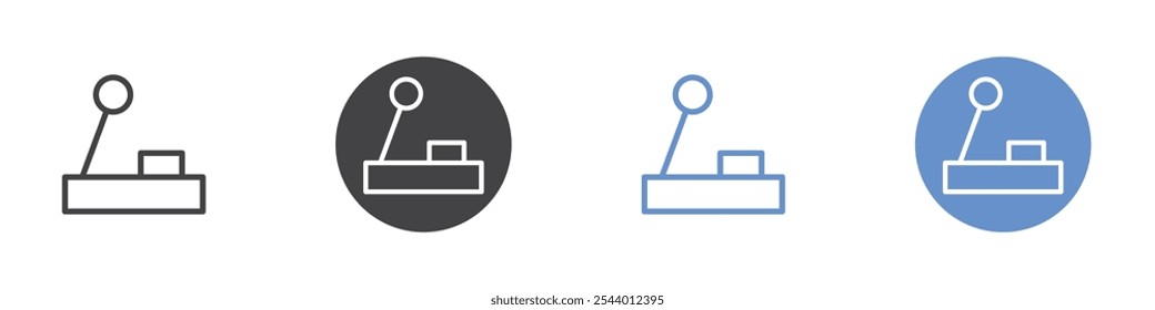 Joystick-Symbol Flaches Set in schwarz-weißer Farbe