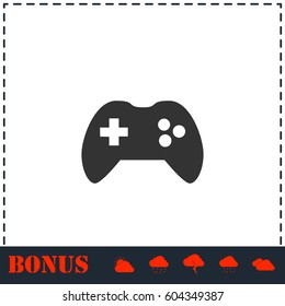 Joystick icon flat. Simple vector symbol and bonus icon