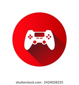 Icono de joystick en estilo plano con sombra. Ilustración del vector aislada en fondo blanco