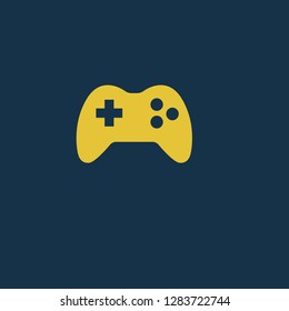 Joystick icon, game console symbol. Flat vector sign isolated on blue background. Simple vector illustration for graphic and web design.