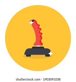
Joystick icon, game controller in flat rounded style 