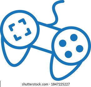 joystick icon. gamepad icon. game controller icon vector (blue version)