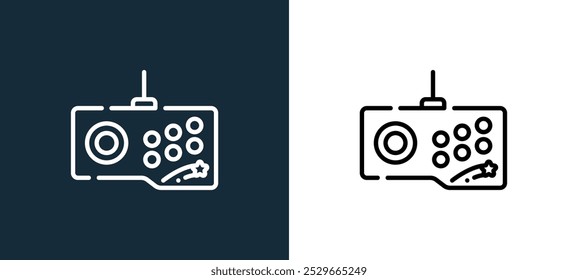 Joystick-Symbol einzeln auf Weiß und Schwarz. Joystick Kontur lineares Vektorsymbol aus Computer-Peripheriegeräte Sammlung für mobile Apps, Web und ui.