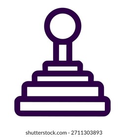 Ícone de joystick. Ilustração vetorial linear de um joystick isolado sobre um fundo branco.