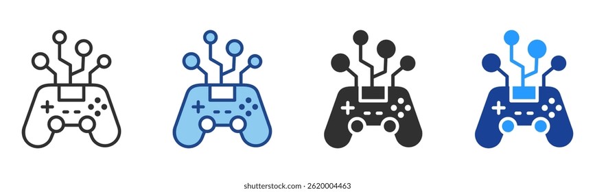 Joystick Icon Multiple Style Vector Collection