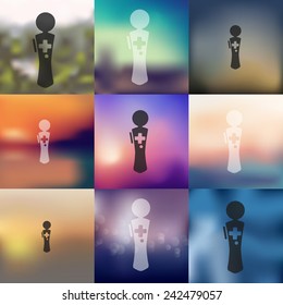 joystick icon on blurred background
