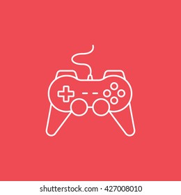Joystick Icon On Red Background