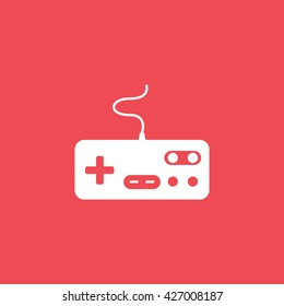 Joystick Icon On Red Background