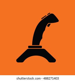 Joystick icon. Orange background with black. Vector illustration.
