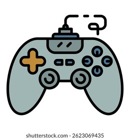 Joystick icon. Outline joystick vector icon color flat isolated