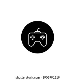 Joystick icon in round black style. Electronic device and technology icon. Vector