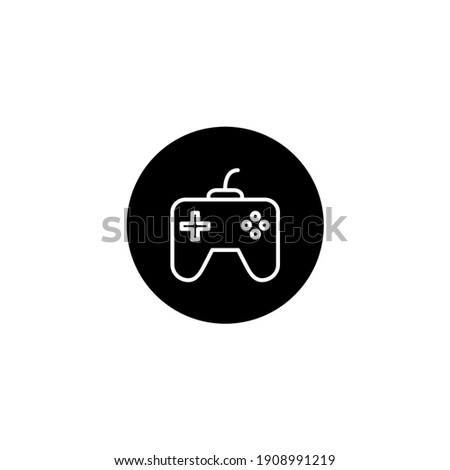 Joystick icon in round black style. Electronic device and technology icon. Vector