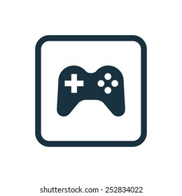 joystick icon Rounded squares button, on white background 