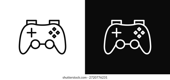 Conjunto de iconos de joystick en blanco y negro