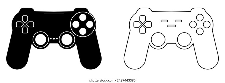 Joystick icon set. Game console or game controller signs. Vector illustration
