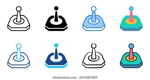 Ícone de joystick define coleção de vários estilos 
