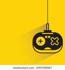 joystick icon with shadow on yellow background