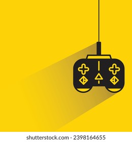 joystick icon with shadow on yellow background