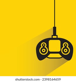 joystick icon with shadow on yellow background