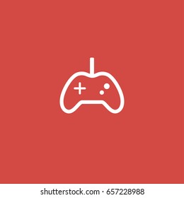 joystick icon. sign design. red background