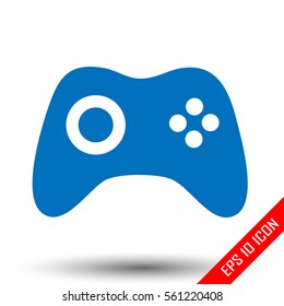 Joystick icon. Simple flat logo of game joystick on white background. Vector illustration.