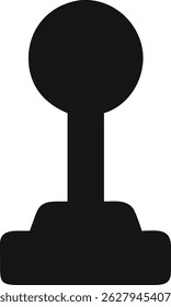Ícone de joystick, controlador de jogos simples com stick e base, símbolo de jogo de vídeo retro para arcade ou jogo de console