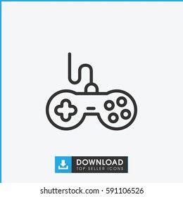 joystick icon. Simple outline joystick vector icon. On white background.