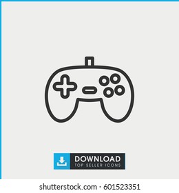 joystick icon. simple outline joystick vector icon. on white background.