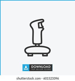 joystick icon. simple outline joystick vector icon. on white background.