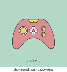 joystick icon symbol vector illustration. solid color with outline concept.